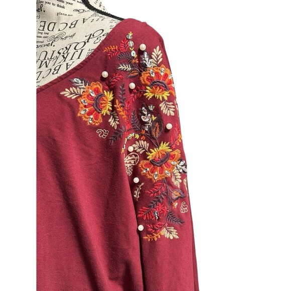 Roaman's 30/32 Plus 3X Top Autumn Colors V-Neck Stretch Officecore Teacher - Picture 3 of 11